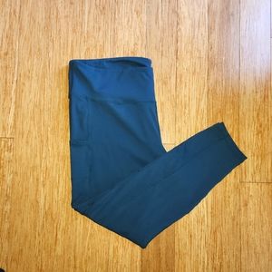 Green Women's Plus 3X High Waist 7/8 Compression Workout Leggings with Pocket